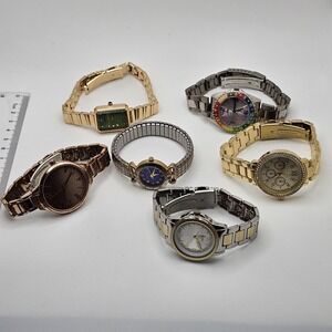 Women Watch Lot Of 6.  Gold And Silver Tone, Multiple Brands